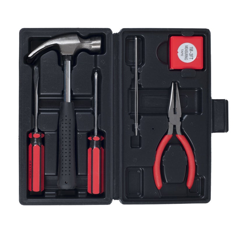 Stalwart - 75-HT1007 Household Hand Tools, Tool Set - 6 Piece by , Set Includes â€“ Hammer, Screwdriver Set, Pliers (Tool Kit for the Home, Office, or Car) Black - Image 3